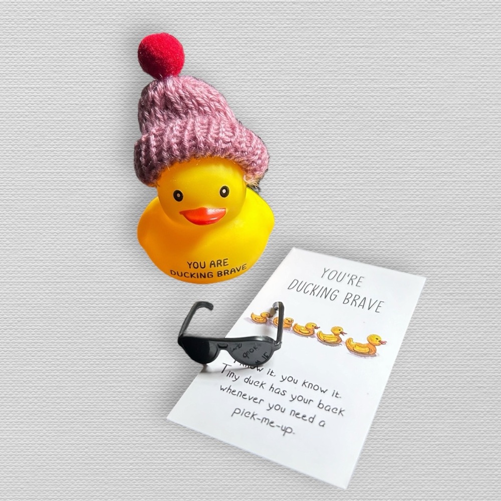 Rubber Duckies Set of 5 Mini Ducks Ducking Awesome Brave Worthy Beautiful - Picture 4 of 9